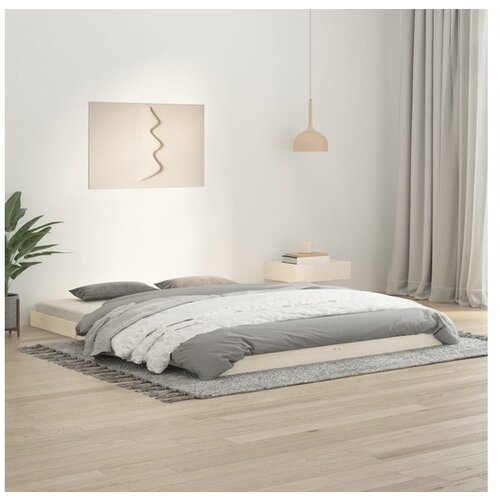  Posteljni okvir bel 150x200 cm trdna borovina 5FT Cene