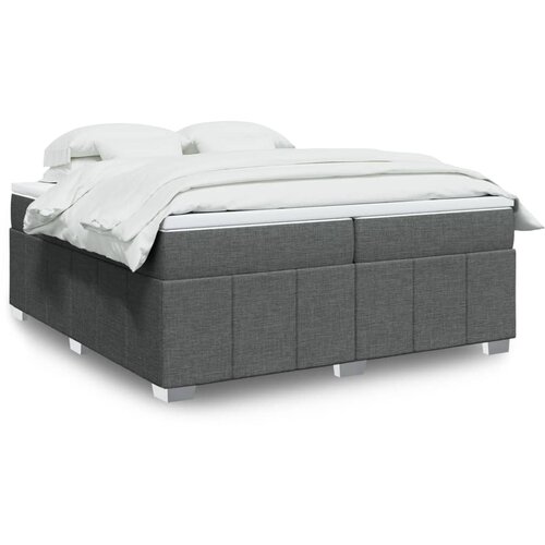vidaXL Box spring postelja z vzmetnico temno siva 200x200 cm blago Cene