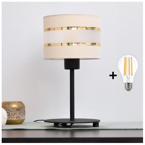  LED stona lampa HELEN 1xE27/15W/230V krem/crna/zlatna Cene
