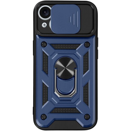 Oem Mayaxess, Ohišje s prstanom za iPhone 15 Zaščita pred udarci s pokrovom kamere, Modra noč, (5000215659) Cene