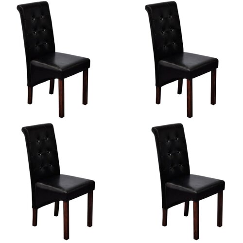  Blagovaonske stolice od umjetne kože 4 kom crne Slike