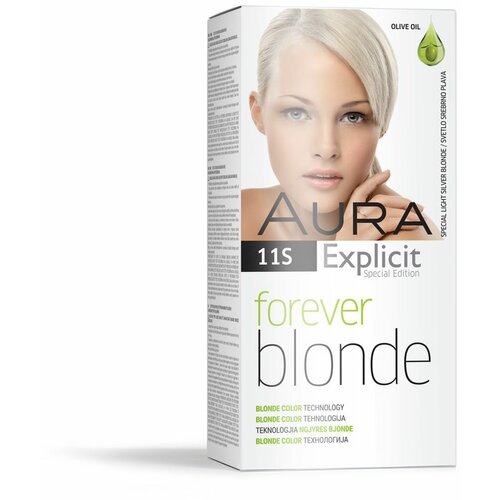 Aura set za trajno bojenje kose forever blonde 11S special light silver blonde Cene