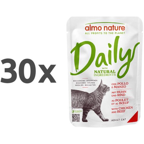 Almo Nature Cat Daily vrečka - pi&scaron;čanec in govedina - 70 g 30 x 70 g Cene