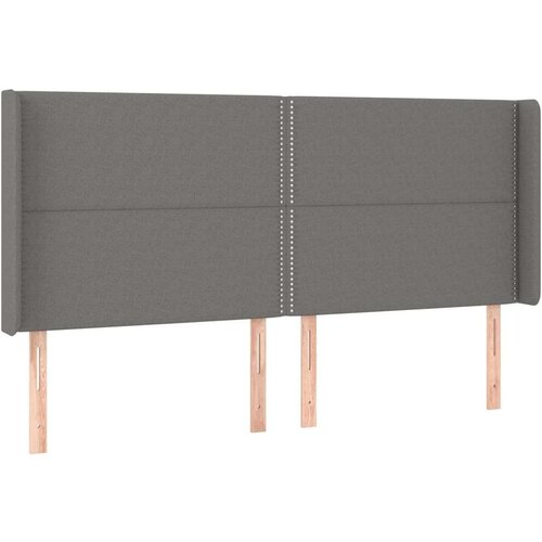  Uzglavlje tamnosivo 203 x 16 x 118/128 cm od tkanine Slike