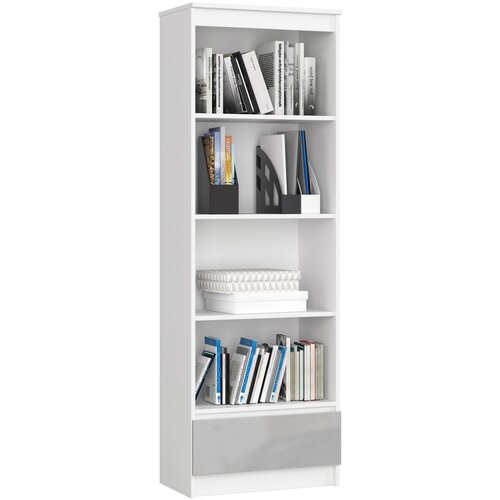 AKORD POLICA R 60 cm CLP 1 Predal 4 Police BELO / METALNI SJAJ, (21714149) Slike