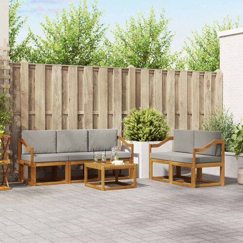  Set vanjskih sofa 6 kom. Prirodna i svijetlo siva Cene
