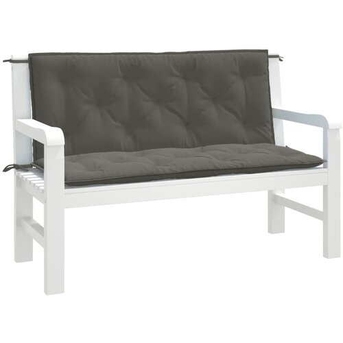 VidaXL Jastuci za vrtnu klupu 2 kom tamnosivi 120x50x7 cm tkanine Slike