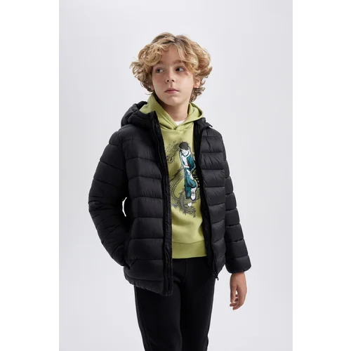 Defacto Boy's Water Repellent Hooded Puffer Jacket