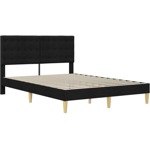  Okvir za krevet s uzglavljem Crna 140 x 190 cm Tkanina - Crna 140 x 190 cm Slike