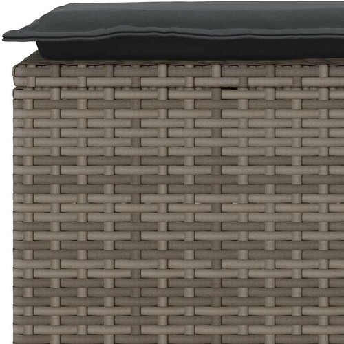  Vrtna klupa s jastukom siva 110x40x44 cm poliratan Slike