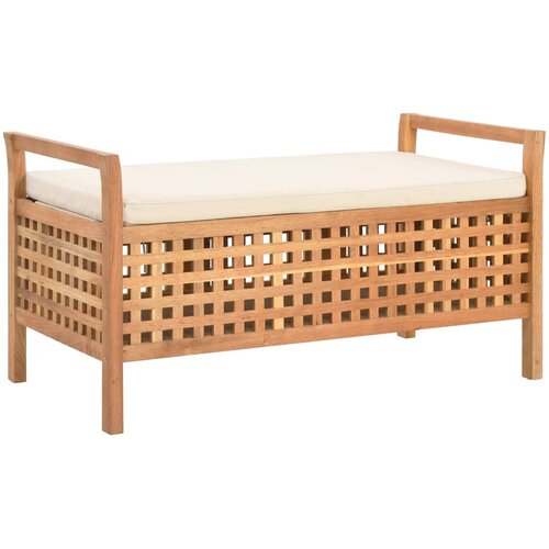 vidaXL Klop s prostorom za shranjevanje 93x49x49 cm trdna orehovina Cene