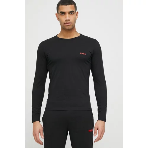 Hugo Homewear pamučna majica dugih rukava 3-pack boja: crna, s tiskom