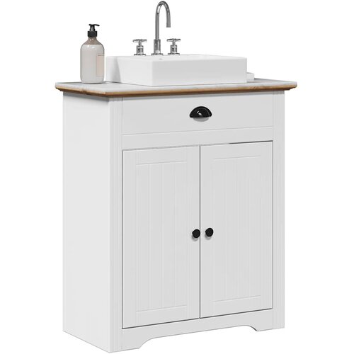 vidaXL Kupaonski ormarić za umivaonik "BODO" bijelo-smeđi 70x35x80 cm Cijene