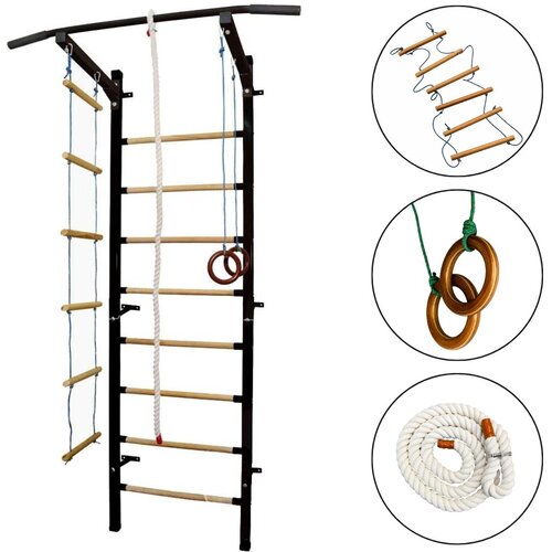 Monkey Gym Gimnastična lestev &ndash; telovadna, &scaron;vedska lestev za dom in otroke Sport Child Plus črna, (5000077338) Cene
