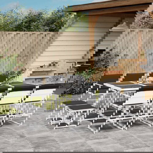 vidaXL 11-dijelni vrtni blagovaonski set s jastucima bijeli tekstilena Cijene