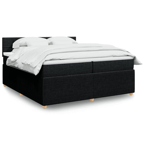 vidaXL Krevet s oprugama i madracem crni 200x200 cm od tkanine Cijene