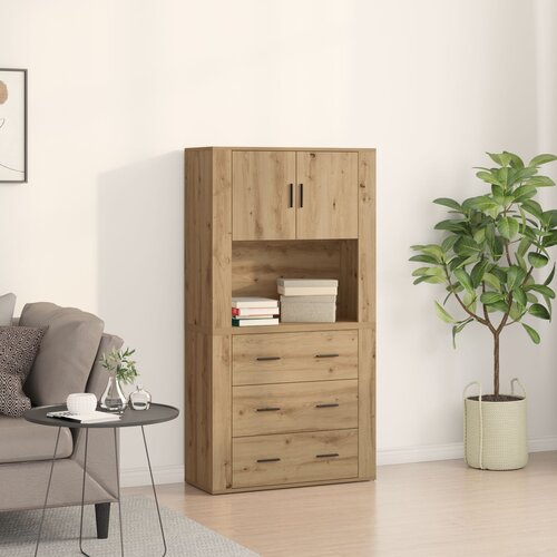vidaXL Visoki ormar Set od 2 Artisan hrast Drvo 80 x 33 x 150 cm Ormar Cijene