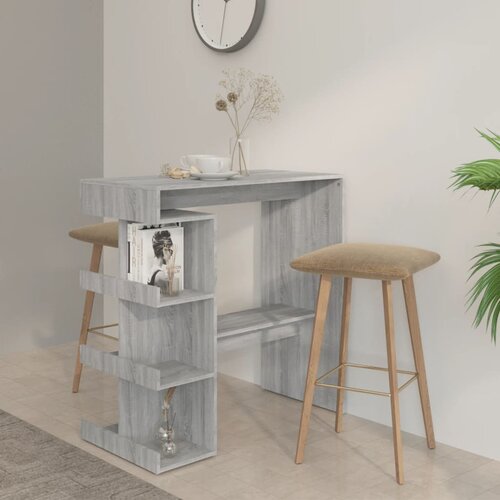 The Living Store Barska miza s policami siva sonoma 100x50x101,5 cm - Barska Miza, (21835838) Slike
