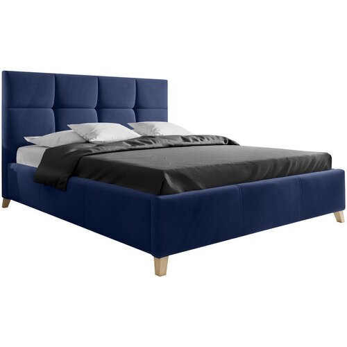 CARRYHOME OBLAZINJENA POSTELJA 160 cm x 200 cm , tekstil temno modra Cene