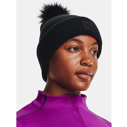 Under Armour Beanie UA Halftime Ribbed Pom-BLK - Women Slike
