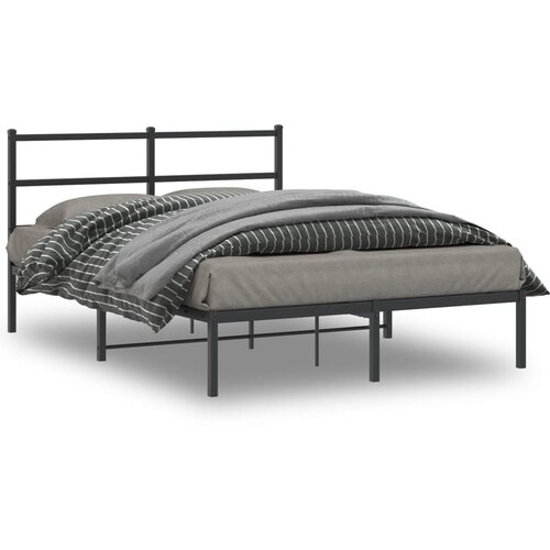 vidaXL Metalni okvir za krevet s uzglavljem crni 140x200 cm Cene