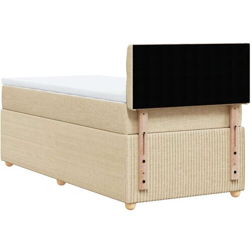vidaXL Krevet s oprugama i madracem krem 100 x 200 cm od tkanine Cijene