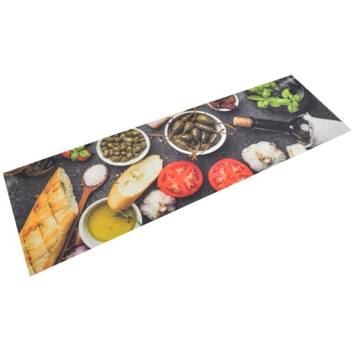  Kuhinjski tepih perivi uzorak vina i hrane 45x150 cm baršunasti Cene