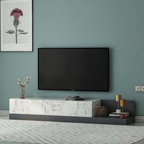 Hanah home TV komoda Major, 180 cm, mermer Marmo / antracit Cene