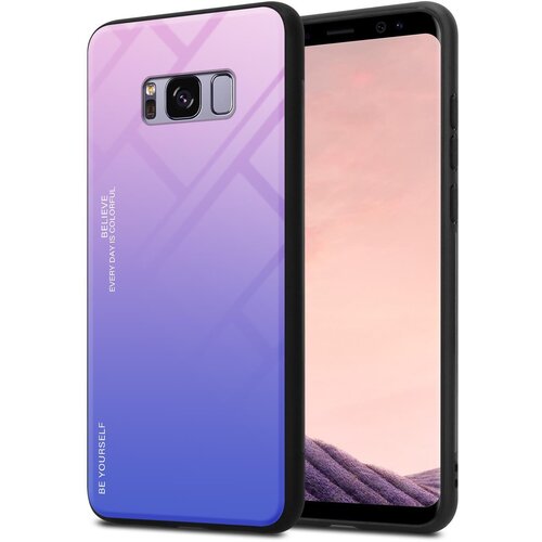 Cadorabo Ohi&amp;scaron;je, združljiv s Samsungom v roza - modri - dvobarvni za&amp;scaron;čitni pokrov iz silikona TPU in hrbta iz kaljenega stekla, (20570871) Slike