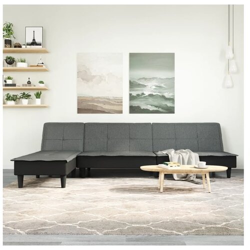 vidaXL Kutna garnitura na razvlačenje tamnosiva 255x140x70 cm tkanina Cijene