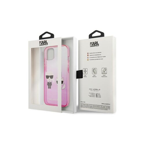 Karl Lagerfeld futrola za iPhone 13 pink karl &amp;amp; choupette head gradient ( GSM114867 ) Slike