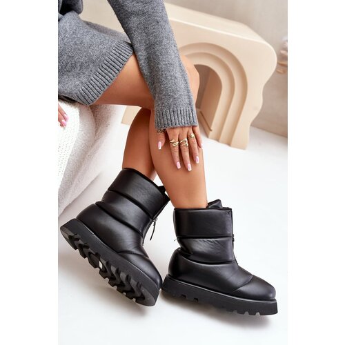 FS1 Snow boots on platform with zipper eco leather black Resisia Cene
