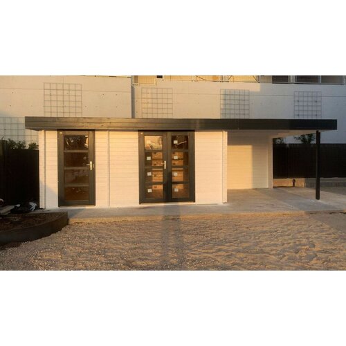 Male kuće Drvena vrtna kuća ORIENTAL 4 + SD300 470 &amp;times; 320 cm sa &amp;scaron;indrom Slike
