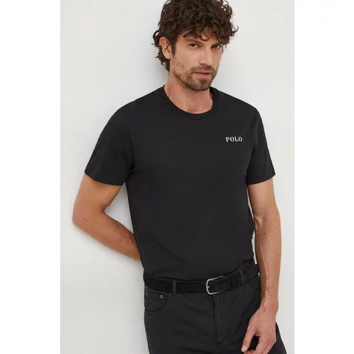Polo Ralph Lauren Bombažna kratka majica moški, črna barva