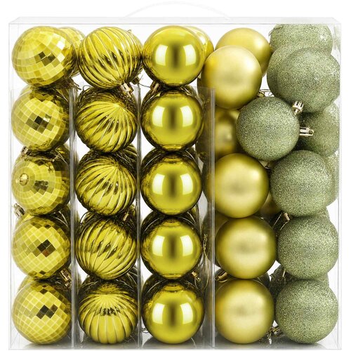  Set božićnih kuglica 75 kom. Svijetlo zelena 6 cm Polistiren Slike