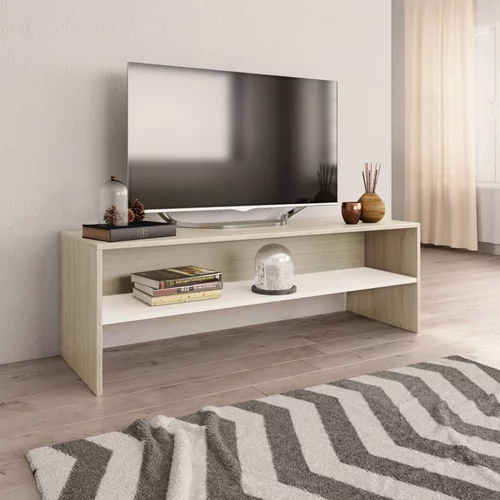 vidaXL TV omarica bela in sonoma hrast 120x40x40 cm iverna plošča