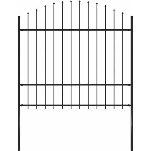  Vrtna ograda Woerden s vrhom koplja čelik 170x175 cm crna Cene