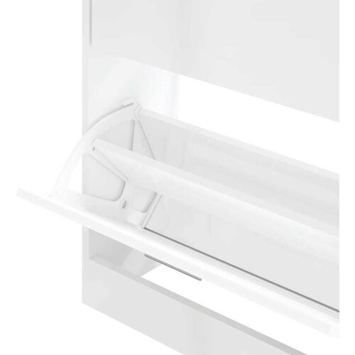  za cipele sjajni bijeli 63x24x81 cm konstruirano drvo Slike
