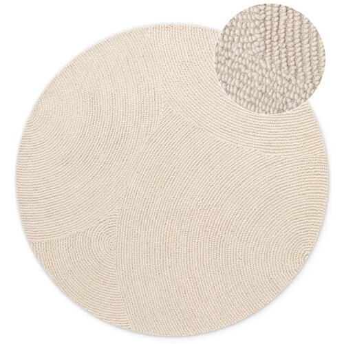 Hanse Home Ročno tkana volnena okrogla preproga v svetli naravni barvi &amp;oslash; 120 cm Eleni Natural White &amp;ndash; Slike