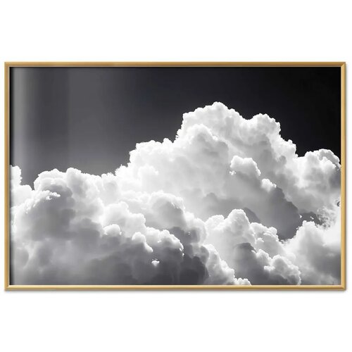  Plakat Discover the Infinite Play of Sunlight &amp;ndash; Clouds and Shadows in the Sky 90x60 Zlatni okvir Slike
