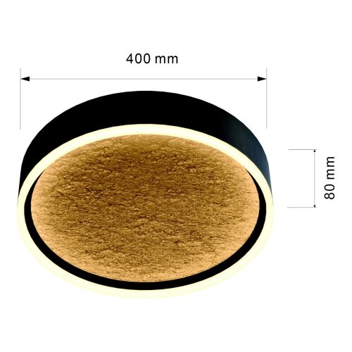 Wofi 9002-104M-LED Prigu&amp;scaron;iva plafonska lampa BORDEAUX LED/37W/230V crna/zlatna Slike