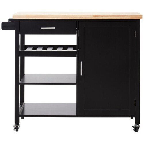 Premier Housewares Kolica za posluživanje na kotačima od masivnog kaučuka 48x105 cm Frankfurt &amp;ndash; Slike