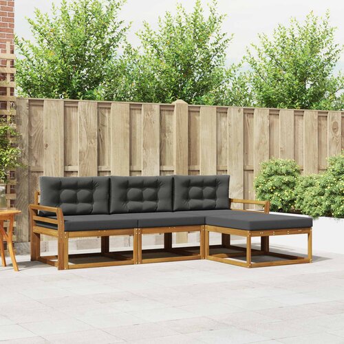  Set vanjskih sofa 4 kom. Prirodna i antracit Smeđa 254 x 162,5 x 73 cm Cene