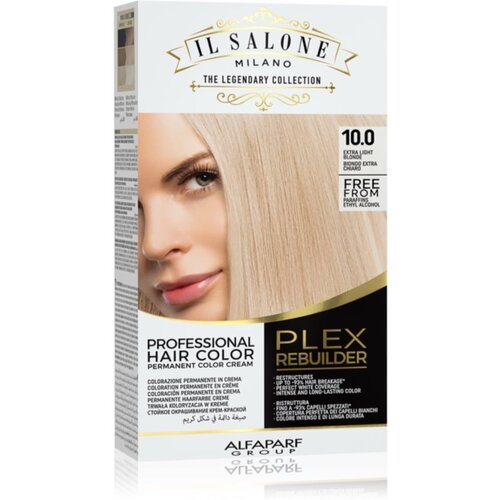 ALFAPARF MILANO Il Salone Milano Plex Rebuilder permanentna barva za lase odtenek 10.0 - Extra Light Blonde 1 kos Slike