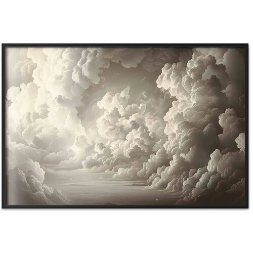  Plakat Whisper of Illuminated Clouds: Soft Light Play in the Sky Theater 30x21 Crni okvir Slike