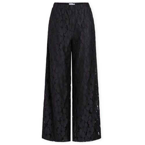 Vila Hlače Tonato Wide Trousers - Black Beauty Črna Slike