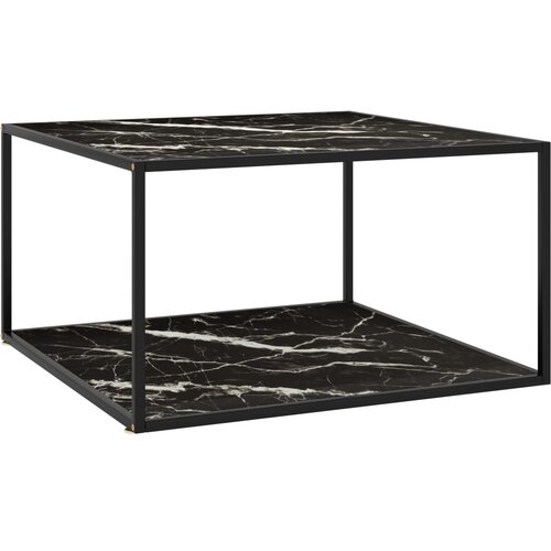  Stolić za kavu crni s crnim mramornim staklom 90 x 90 x 50 cm Cijene