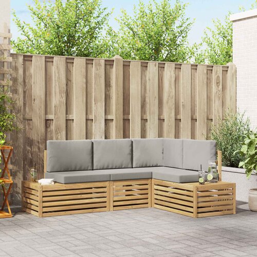  Set vanjskih sofa s jastukom 4 Komad Bijela i svjetlosiva Cijene