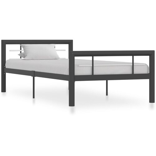 VidaXL Posteljni okvir siv in bel kovinski 90x200 cm Slike