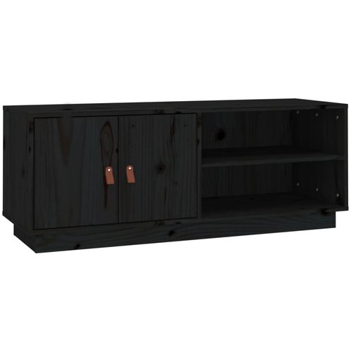 Maison Chic TV omarica - TV enota - Televizijska omarica črna 105x34x40 cm trdna borovina, (21701190) Cene